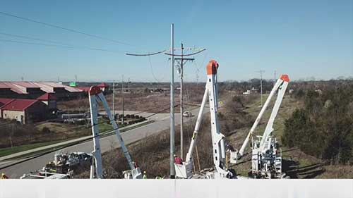 钢配电杆的框架搭建