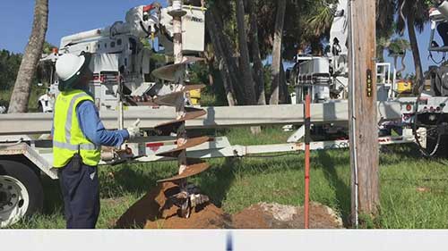 安装混凝土电杆