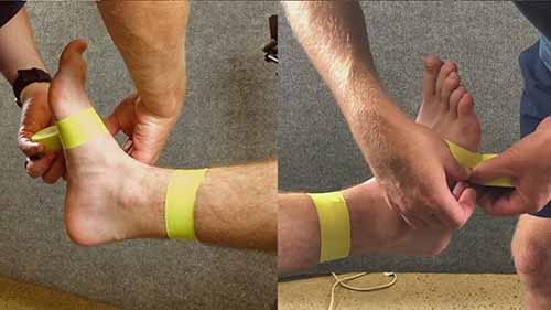 编篮式绑带法绑脚踝