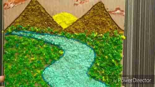 DIY手工毛线圈风景