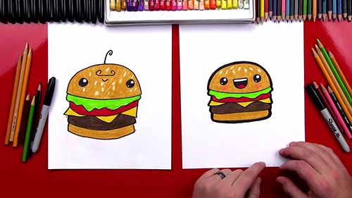 如何画一个可爱的汉堡
