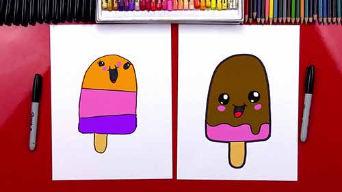 如何画一个可爱的冰棒