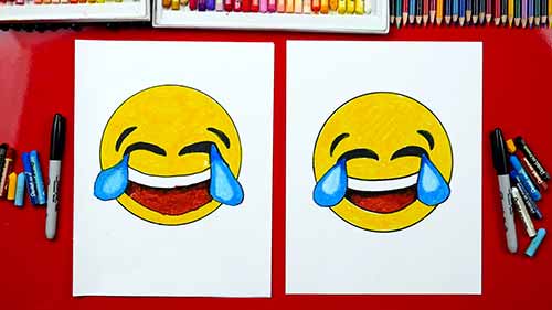 如何画大笑表情包