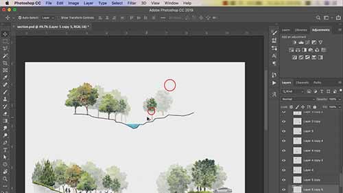 绘制景观设计剖面图