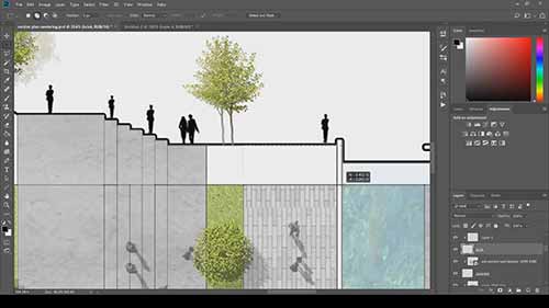 绘制景观设计剖面图及平面图