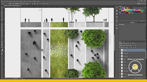 景观建筑的剖面图及平面图