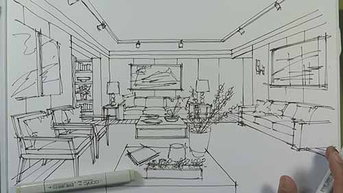 如何绘制室内设计草图
