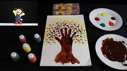 手指画——落叶