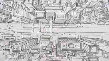 用一点透视法绘制鸟瞰图 1