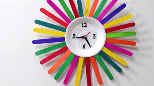 自制冰棒棍艺术钟