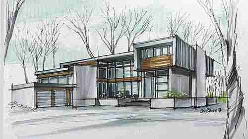 建筑素描-房子3