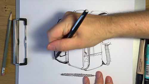 软材质背包的素描呈现技巧