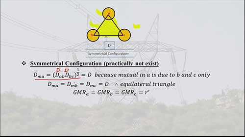 对称和不对称的三相输电线路电感