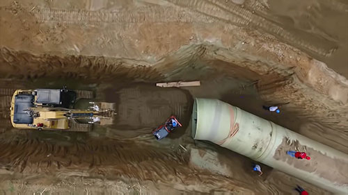 玻璃钢管道现场安装过程