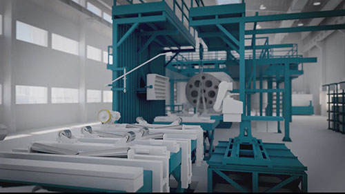 动画展示Flowtite管道的生产过程