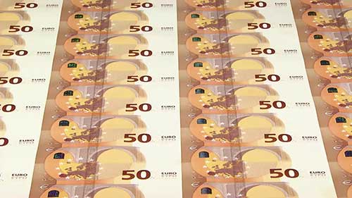欧元钞票的印刷