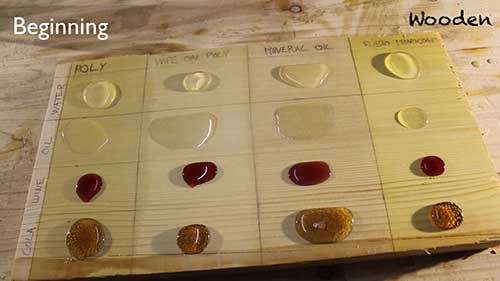 木材表面耐水性测试