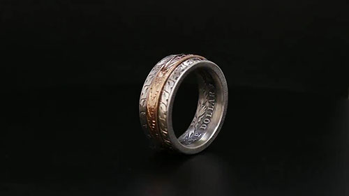 玫瑰金扭环戒指