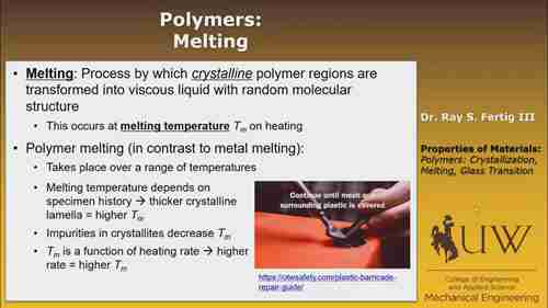 聚合物的结晶，熔融，玻璃化转变