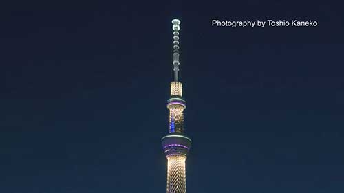 日本东京晴空塔的光照设计