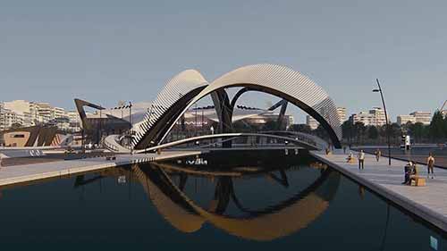 三维建筑动画：足球场