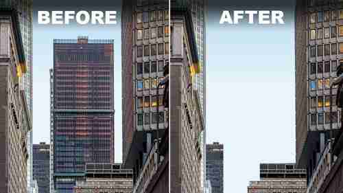 摩天大楼的拆除过程