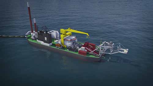 绞吸挖泥船工作片段