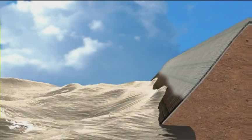 人造纤维材料用于河岸加固