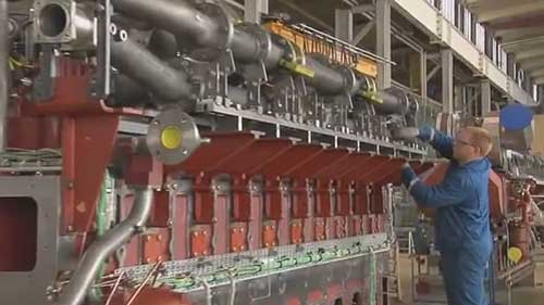 卡特船用发动机的生产与组装