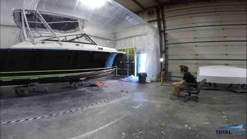 喷涂船漆1：水线喷涂和抛光