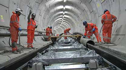 横轨铁路系统轨道安装