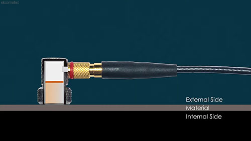 超声测厚仪测薄层材料过程