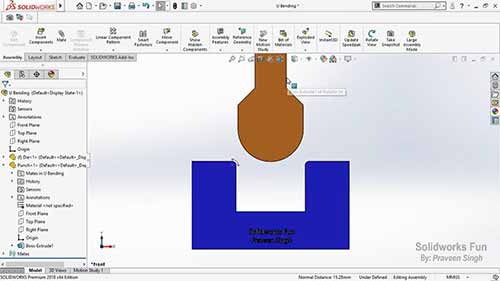 用SolidWorks呈现钣金U型弯曲过程