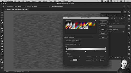用Photoshop表现拉丝金属效果