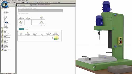 PLC编程控制钻床启停