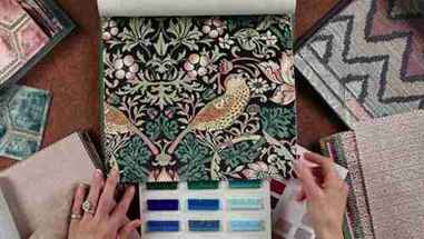 威廉莫里斯“草莓小偷”面料 - 女性卧室软装方案