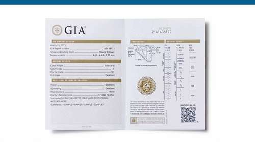 蒙蒂卡珠宝 1钻石分级报告书