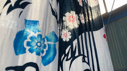 日本手拭巾手工染色过程