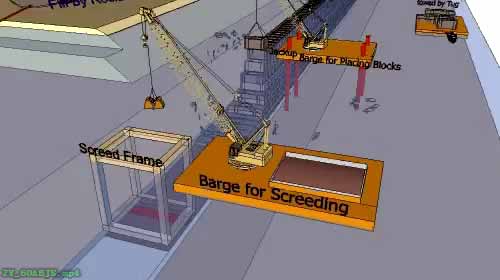 码头墙施工（24mx2km）