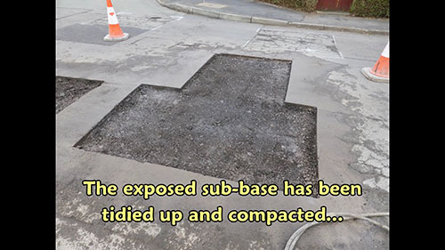 住宅区柏油碎石路面修补