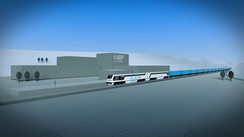 带有现代驾驶室的氢动力货运机车的设计概念