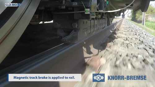 运行中的磁轨制动器