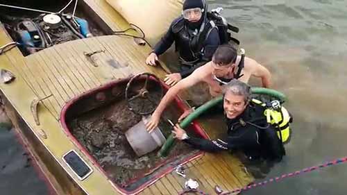 诺曼湖上的船只打捞