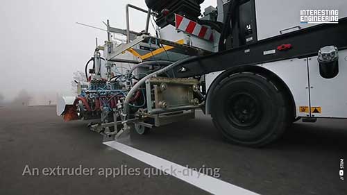 最先进的路面标线机械