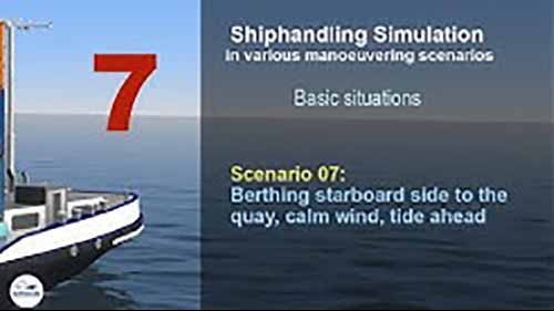 船舶操作 7右舷靠泊码头，无风，前方有潮