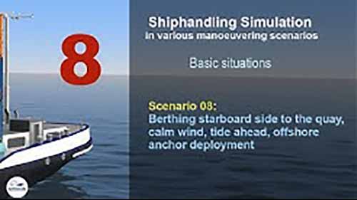 船舶操作 8右舷靠泊码头，前方有潮，近岸抛锚