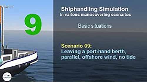 船舶操作 9离开左舷泊位，平行，离岸风，无潮