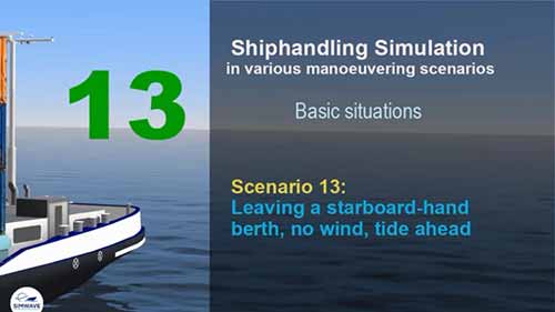 船舶操作 13离开右舷泊位，无风，前方有潮
