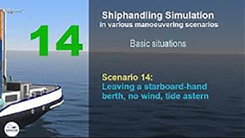 船舶操作 14离开右舷泊位，无风，船尾有潮