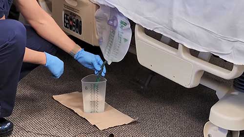 护理技能示范：排空导尿引流袋